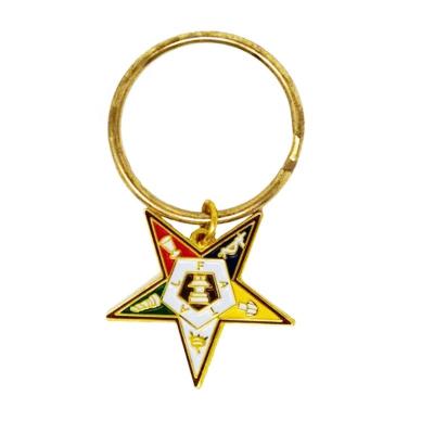 China Europe 2022 New Products Custom Piece Metal Eastern Star Puzzle Masonic Key Chain Key Chain for sale