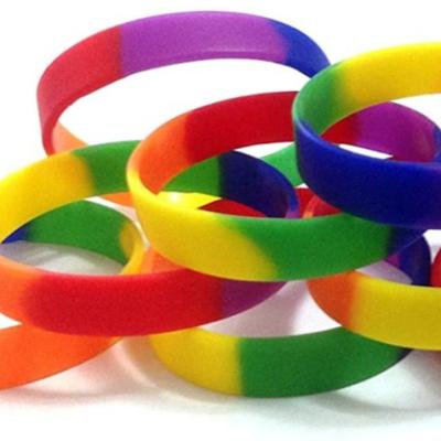 China OEM Available In Stock Glow Dark Assorted Colors Silicone Rubber Wristbands Silicone Wristbands Mask Silicone Wristbands for sale