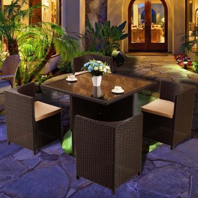 China Traditional Design Comfortable Rattan Outdoor Fire Pit Dining Table Sofa Set for sale