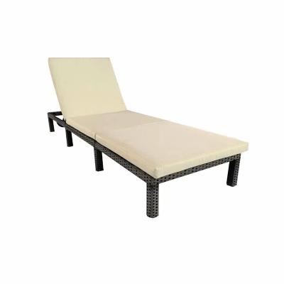 China Minimalist Outdoor Rattan Brown Sofa Bed Beach Pool Folding Chair Folding Bed for sale