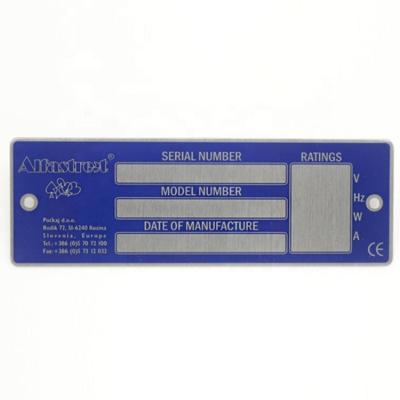 China Best Selling Factory Price Color Metal Etched Logo Aluminum Plate Label for sale