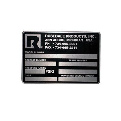 China Customs Heat Sensitive Metal Engraving Etched Nameplate And Logo Label For Machine for sale