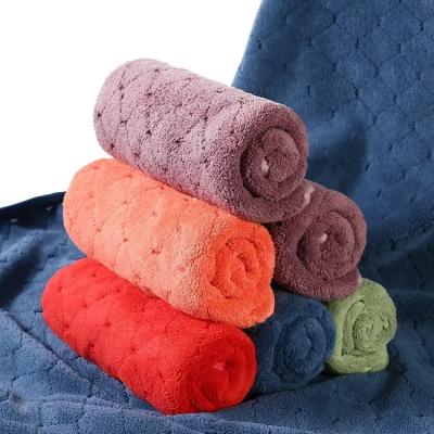 China Sustainable Custom Made Solid Luxury Soft Bath Towel Bath Towel Coral Velvet Bath Towel for sale