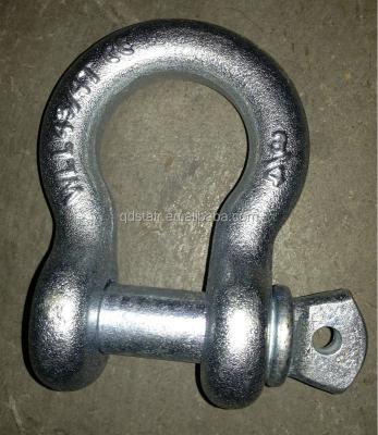 China Carbon Steel 4.75t Electric Galvanized Screw Pin Lifting Bow Shackle for sale