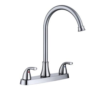 China Modern Stainless Steel Basin Faucet Vegetable Double Handle Hot And Cold Mixing Faucet Sink Faucet Kitchen Faucet for sale