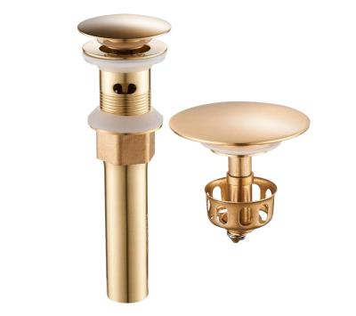 China Contemporary Brushed Gold Kitchen Faucet Basin Faucet Pop Up Drain Water Sink Drain for sale