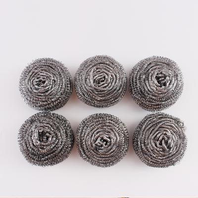 China Viable Brand Agent 6pcs Stainless Steel Wire Cleaning Ball Iron Pot Cleaning Brush for sale