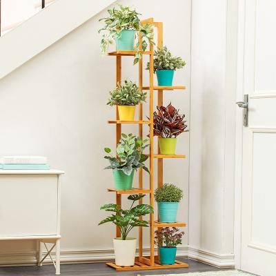 China Durable European Style Primary Color 5-7 Layer Plant Bamboo Rack for sale