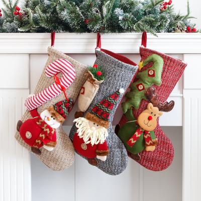 China Funny Fashionable Christmast Ornament Christmas Socks Santa Socks Christmas Gifts Candy Gift Bags For Kids for sale