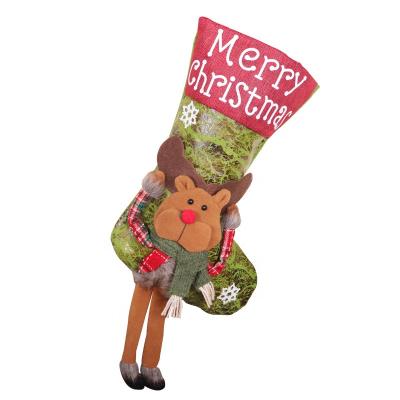 China Hot Sale Amazon Cloth Christmas Ornaments Long Leg Christmas Jars Gift Bag Christmas Socks Decoration Large Pendant for sale