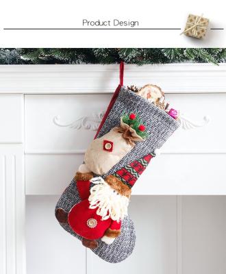 China Cute Funny Christmast Ornament Christmas Stockings For Santa Claus In Knitted Fabric for sale