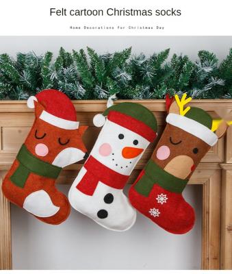 China Christmas Cartoon Theme Christmas Gift Decoration Handmade Cute Stocking for sale