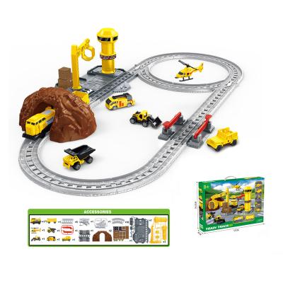 China Toy Children Construction Electric Orbit Slot Train Track Toys Assemble Rail Car Toys Rail Toy Race Slot Train Track Set For Children for sale