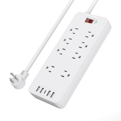 China SL-808S Power Strip Surge Protector 8 Residential / General Purpose AC Outlet 1875w / 15A 1400Joules & 5 USB Quick Charge Ports 6Ft Extension Cord for sale