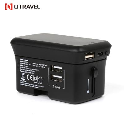 China Good travel adapter+power bank combo gift ideas 5000mah wireless power travel bank with international UK, USA, AUS, EU multi-nation global travel adapter for traveling for sale