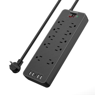 China SL-810S USA Power Strip Surge Protector 6ft AC Outlets 6ft Extender 4 Standard USB 1TYPE C Residential/General Charging Ports 10 Ports for sale