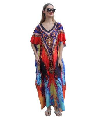 China Ladies Long Beach Fashion Beach Dress Breathable Good Quality Polyester Casual Dress for sale