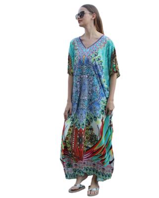 China Simple Design Breathable Wholesale Hot Ladies Casual Dress Sale Beach Long Loose Dress for sale