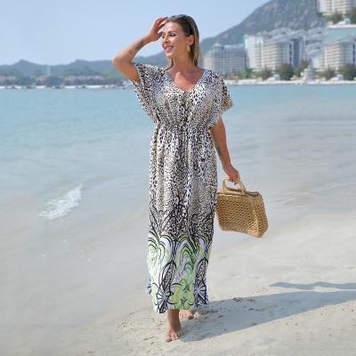 China Breathable French Temperament Summer Dresses Women Beach Split Legs Smocked Beach Over Dress for sale