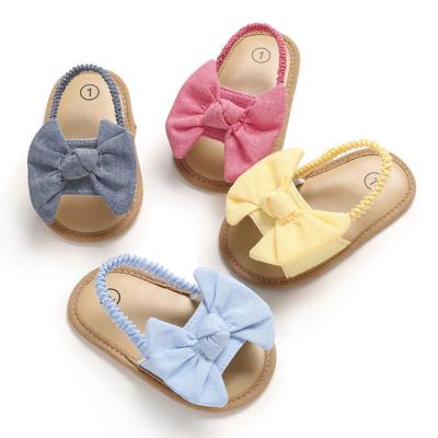 China HY51 Quick-drying Summer 12 Months Toddler Shoes Cute Cool Feminine Bow Baby Sandals Slippers 0-1 Year Old for sale