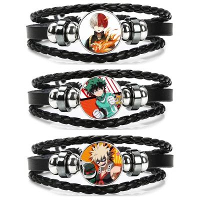 China Wholesale Casual/Sporty Fashion Accessories My Hero Academia Anime Leather Wristband For Kids Boy for sale