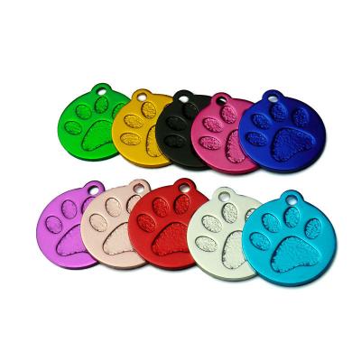 China Europe Custom Engraved Custom Embossed Metal Paw Blank Dog Tag Aluminum Anodized for sale