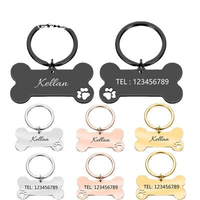 China Europe Anti-lost Personalized Pet ID Collar Engraved Puppy Pet Accessories Dog Tag Pendant Key Chain for sale