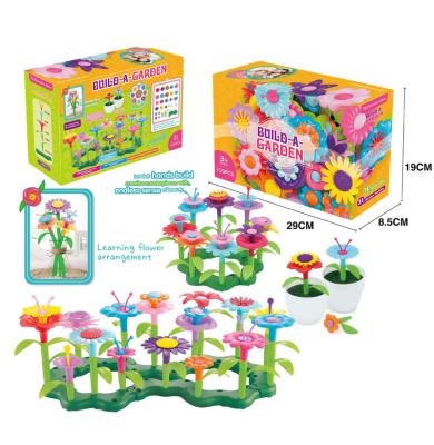 China Chridren Toys Large Particle Children's Variety Educational Noise Plugging Set For Girls Game Educational Flower Garden Building Toys for sale