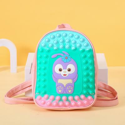 China Cute Unicorn Rabbit Pencil Case Waterproof Silicone Cartoon Chessboard Noise Backpack Wholesale For Kids Busy Person for sale