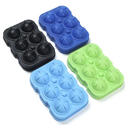 China Stocked HY51 2nd-Generation Custom Round Shape 6 Cavity Silicone Ice Cube Maker With Funnel for sale