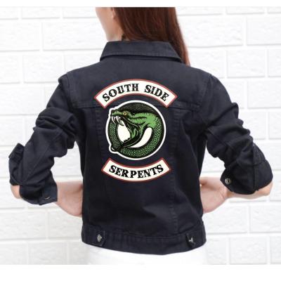 China Women's Breathable Jackets 2021 Ladies Jean Jacket With Python Pattern Breathable Fashion Autumn Casual Denim Jacket Women for sale