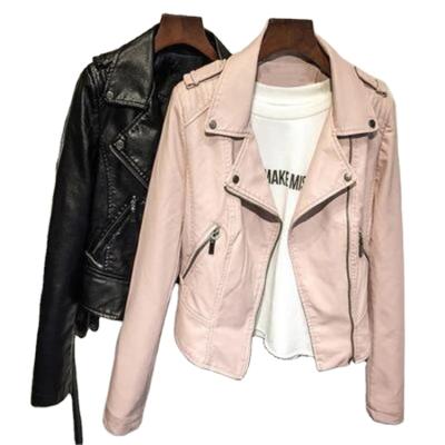 China Autumn Ladies Outerwear Pu Leather Jacket Motorcycle Durable Hip Hop Women Leather Jacket for sale