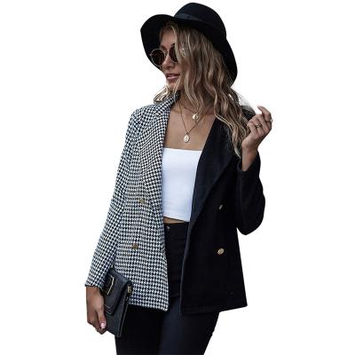 China hot-selling Anti-wrinkle fashion lapel big cross shorts lattice children's workplace fashion jacket for sale