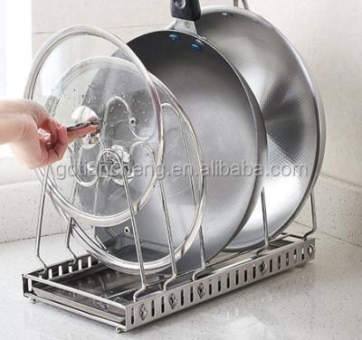 China Sustainable Portable General Adjustable Stainless Steel Kitchen Lid Holder for sale