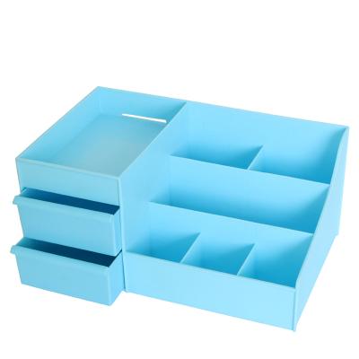 China Multifunctional Capacity Cosmetic Storage Box With Drawer Nail Polish Makeup And Jewelry Container For Desktop Sundries Storage Box for sale