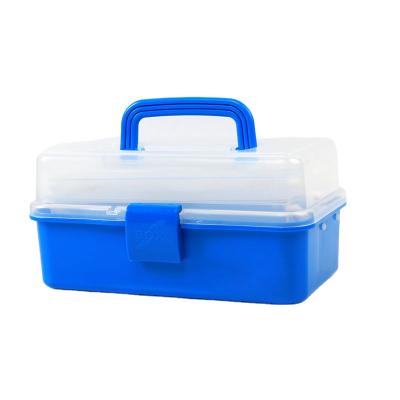 China Plastic Portable Multifunctional Tool Box For Household Folding Three-Layer Tools Box Organizer for sale