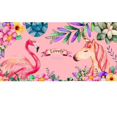 China Pop QUICK DRY Pink Element Large Flamingo Pattern Backs Custom Beach Towels for sale