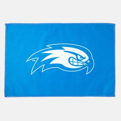 China QUICK DRY Promotional Custom Animal Logo Print Blue Color Microfiber Sports Gather Towel Tank Top Shaped Gathering Towel for sale