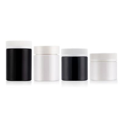 China Wholesale Plastic Wide Mouth Jar Manufacturers Plastic Pet Pill Medicine Capsules Bottles Plastic White Black for sale