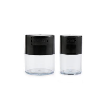 China Hot Resistant Press Cap Bottle Clear Plastic Hemp Vending Jar Child Medicine Container Smell Proof With CRC Lid for sale