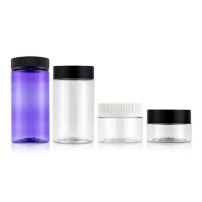 China 60ml 80ml 240ml 280ml Hemp Plastic Medicine Bottles Empty Plastic Flower Air Resistant Tight Packing Container With Cap for sale