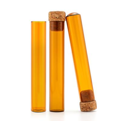 China Custom Kid Vial Essential Oil And Smell Resistant Glass Weed Proof Hemp Packaging Container Roll Pre Joint Glass Test Tube With Cork for sale