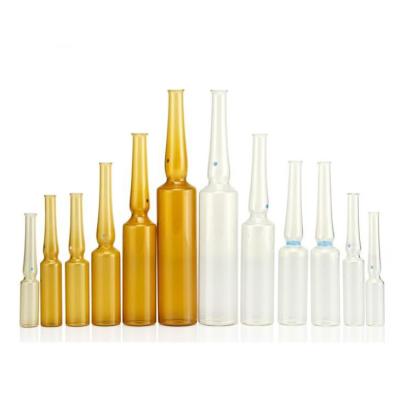 China Wholesale 1ml 2ml 3ml 5ml 10ml 20ml Medicine Serum Empty Amber Clear Vials Glass Ampoule Medical Bottle for sale