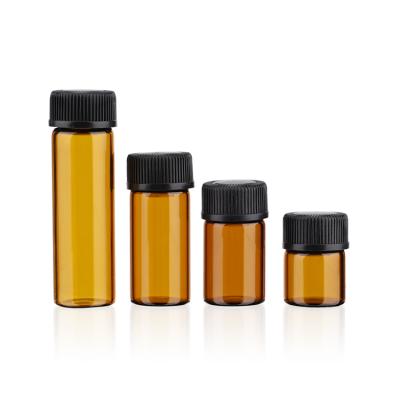 China Wholesale Empty Mini Vial Glass Chemistry Tube Clear Amber Glass Medicine Packaging Vial With Lid for sale