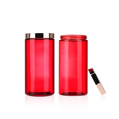 China Wholesale Viable Tight Seal Glass Lid Food Air Kitchen Jar Red Borosilicate Storage Jar for sale