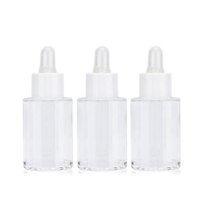 China Cosmetic Luxury Custom Empty Facial Serum Bottle Straight Shoulders Essential Oil Serum Bottle With Dropper for sale