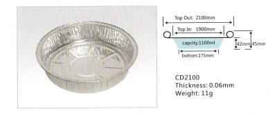 China Recyclebares 2100*175*45mm Aluminiumfolie-Verpacken der Lebensmittel mit 1100ml Capcity zu verkaufen