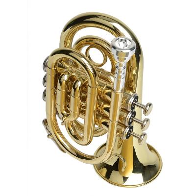 China Golden Lacquer 2022-Brass Horn Pocket Solid B-tone Cornet Mini for sale