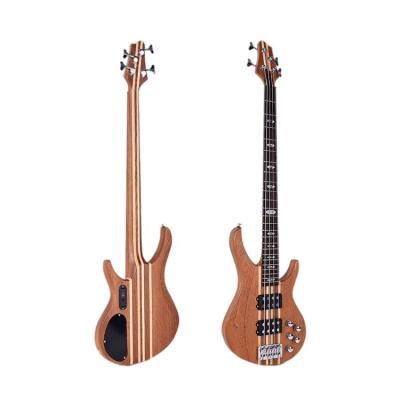 China Factory Direct High Quality Electric Bass Active Pickup Bass Guitar Strings 4 Solid Sapele Wood 24 Frets Sapele for sale