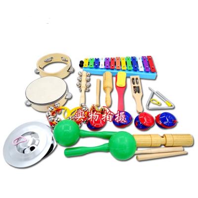 China 2022-Orff Plastic Percussion Instrument 17 Piece Set Of Children's Music Ensemble Suitcase Teaching Aid Free Musical Instrument for sale